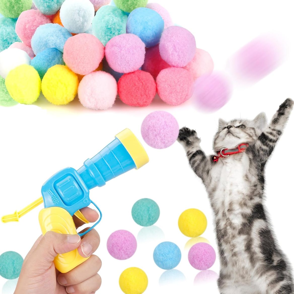 31Pcs Cat Ball Toy Launcher Gun, Cat Balls Fetch Toy - Image 9