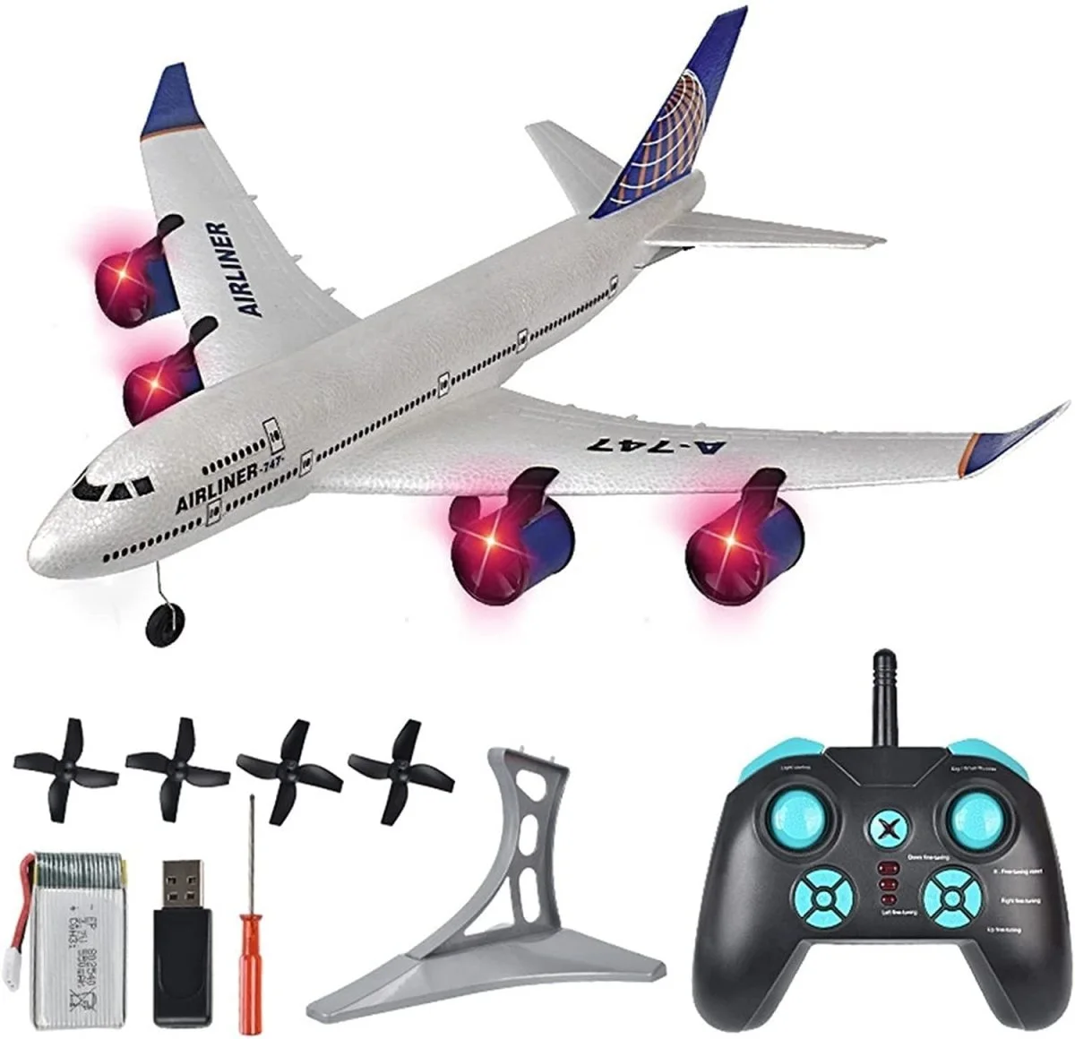 OEM Toys China Large 2.4G 3-CH Rc Glider Model Epp 747 A380 Airbus Aircraft Remote Control Airplane Electric Rc Foam Plane - Image 2