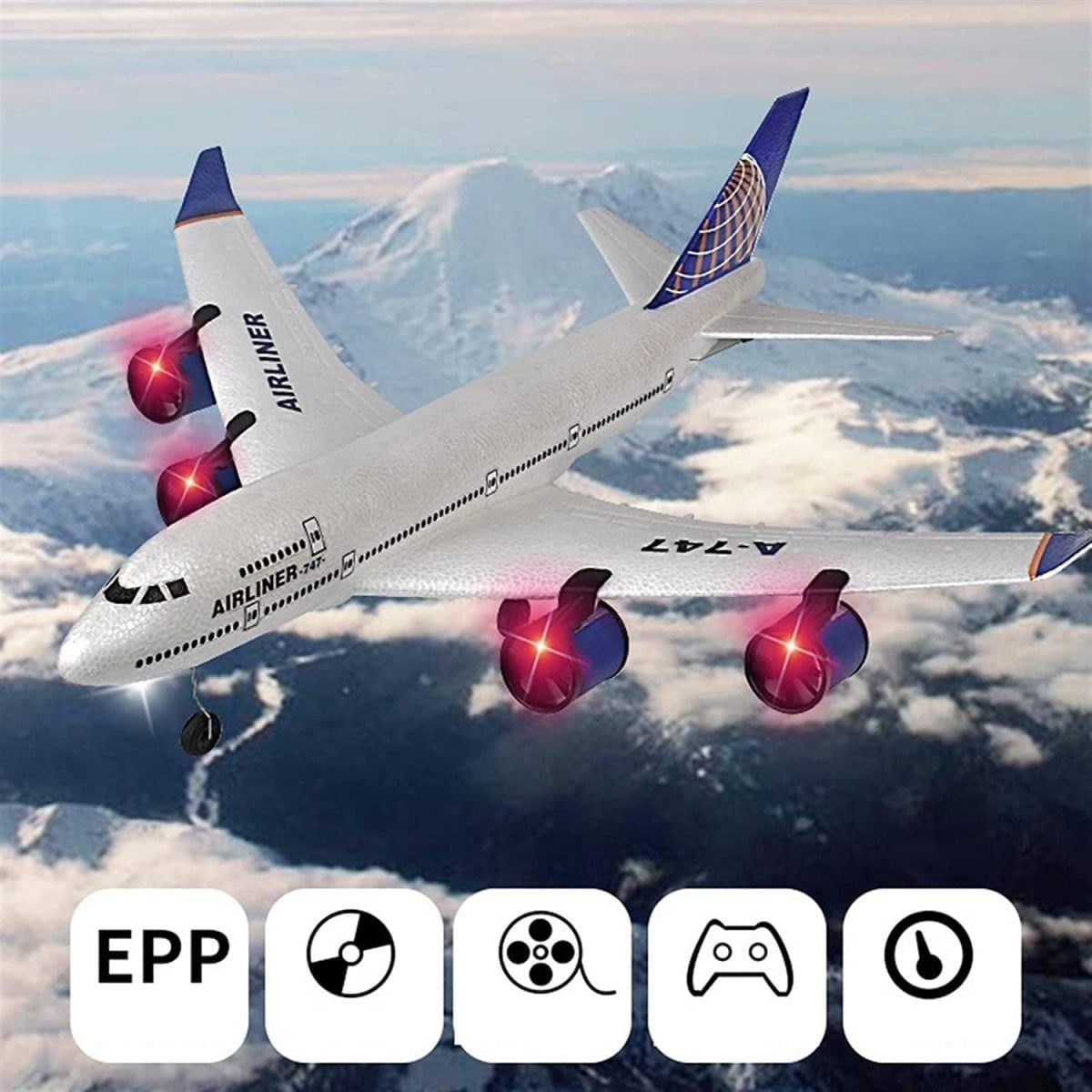 OEM Toys China Large 2.4G 3-CH Rc Glider Model Epp 747 A380 Airbus Aircraft Remote Control Airplane Electric Rc Foam Plane - Image 4