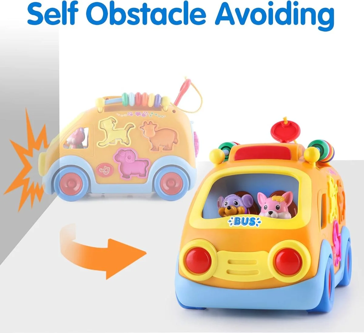 Wholesale Toy Pricing Baby Bus Toy Cartoon Musical Learning Toy Car Educational Baby Bus Toy with Animal Blocks Shape Shorter Fine Motor Skill - Image 8