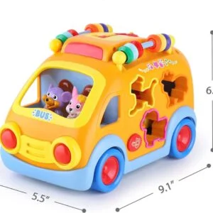 Wholesale Toy Pricing Baby Bus Toy Cartoon Musical Learning Toy Car Educational Baby Bus Toy with Animal Blocks Shape Shorter Fine Motor Skill - Image 26