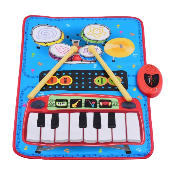 China Toy Distributor Wholesale Educational Kids Interactive Drum Piano Keyboard 2 in 1Baby Musical Play Mat Toys - Image 2