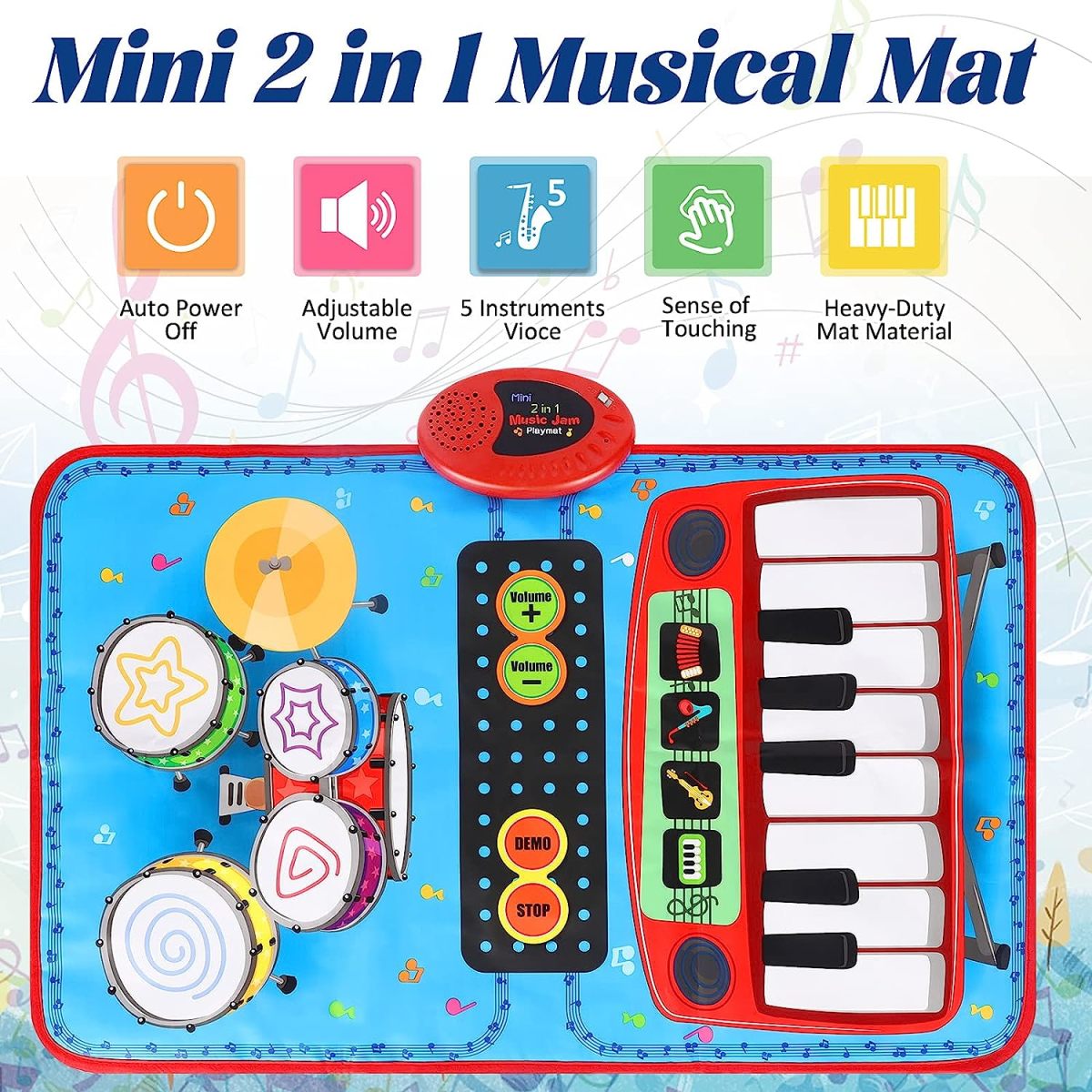 China Toy Distributor Wholesale Educational Kids Interactive Drum Piano Keyboard 2 in 1Baby Musical Play Mat Toys - Image 3
