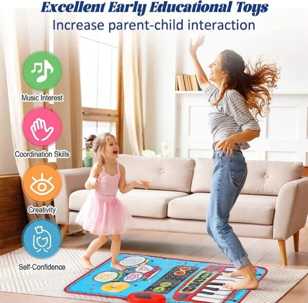 China Toy Distributor Wholesale Educational Kids Interactive Drum Piano Keyboard 2 in 1Baby Musical Play Mat Toys - Image 8