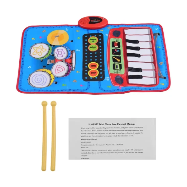 China Toy Distributor Wholesale Educational Kids Interactive Drum Piano Keyboard 2 in 1Baby Musical Play Mat Toys - Image 10