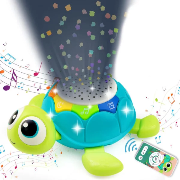 Toy Supplier China 5 in 1 Musical Projector Turtle Crawling Toys Educational Musical Turtle Crawling Baby Toy - Image 3