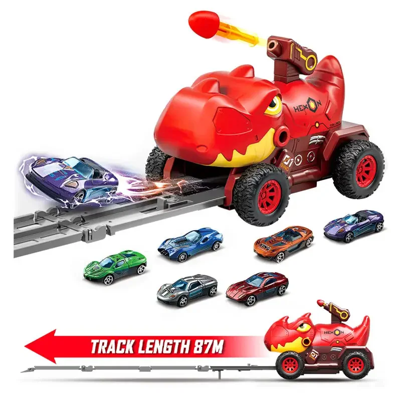 Kids Dinosaur Deformation Catapult Carrier Large Truck Toy With 3 Toy Cars - Image 5