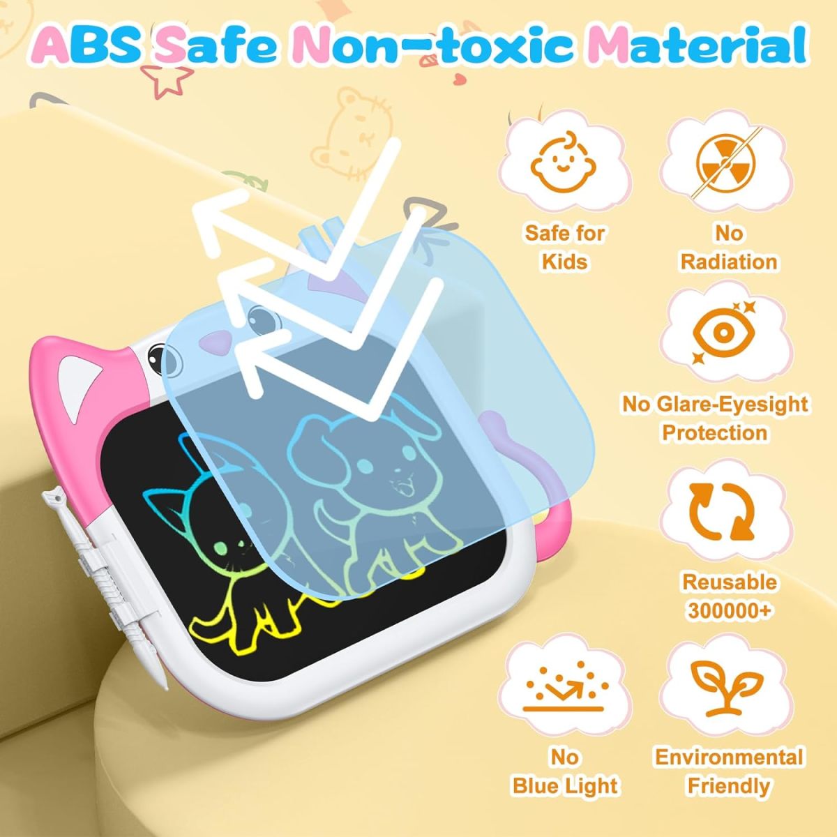 10 Inch Colorful Electronic Erasable Drawing Pad - Image 10