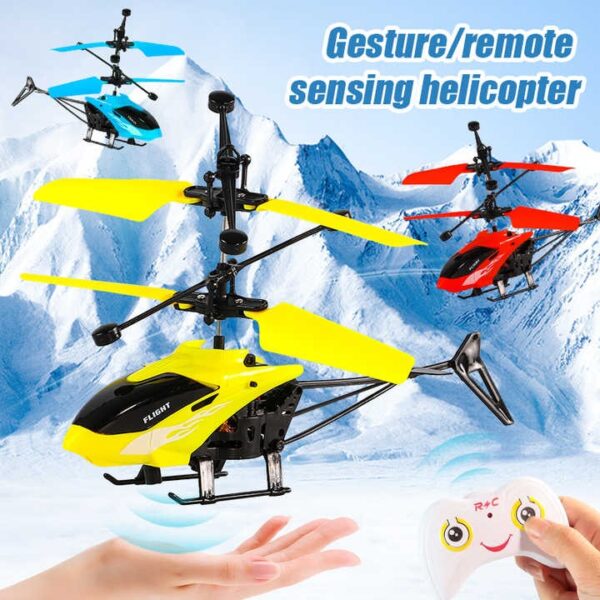 Factory Price Toys Remote Control Helicopter USB Charging Lights Fall-resistant Infrared Gesture Sensor Flying Induction Helicopter - Image 4