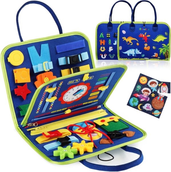 Wholesale Montessori Toys Toddler Activities Board Kids Sensory Board Dinosaur Busy Board Montessori Toy - Image 2