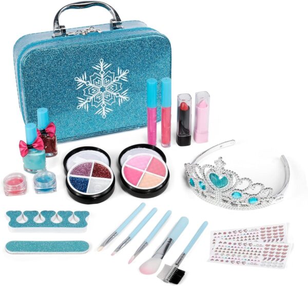 Girl Toys Real Washable Kids Lip Gloss Mini Nail Makeup Kit Makeup Set Toy for Girl - Image 2