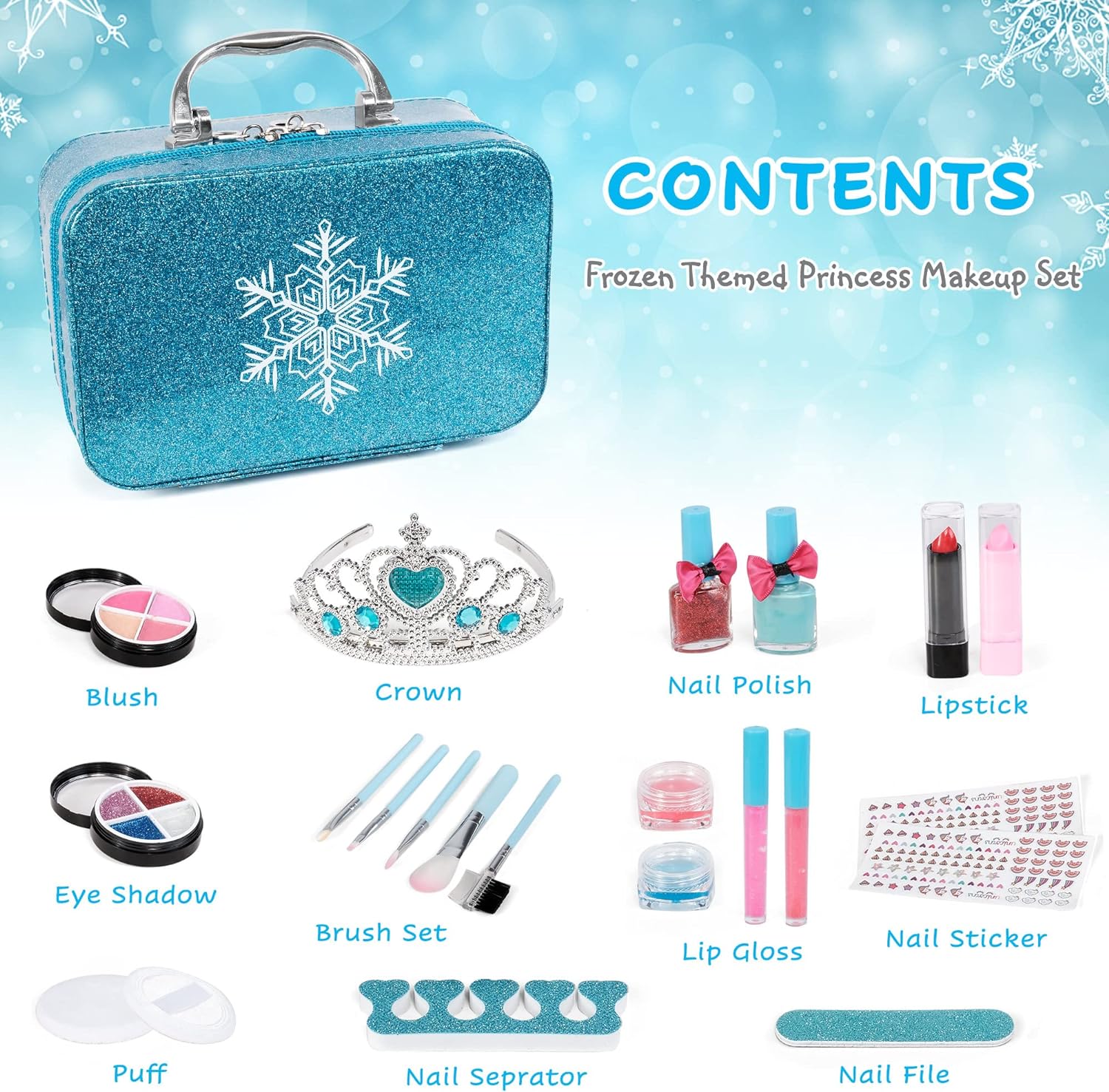 Girl Toys Real Washable Kids Lip Gloss Mini Nail Makeup Kit Makeup Set Toy for Girl - Image 5