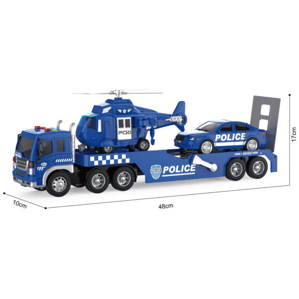 3 IN 1 Coche De Juguete Helicopter Police Cars Toy Set Kids Truck Trailer Toys with Friction Cars Toy - Image 15