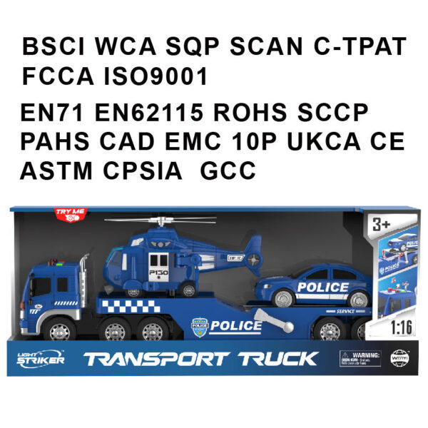 3 IN 1 Coche De Juguete Helicopter Police Cars Toy Set Kids Truck Trailer Toys with Friction Cars Toy - Image 17
