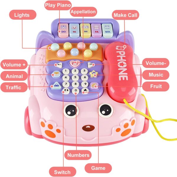 Multifunctional Cute Children’s Infant Virtual Story Machine Whack A Mole Game Music Toy Telephone Toys for Kids - Image 6