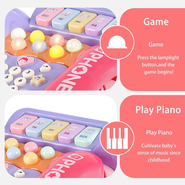 Multifunctional Cute Children’s Infant Virtual Story Machine Whack A Mole Game Music Toy Telephone Toys for Kids - Image 8