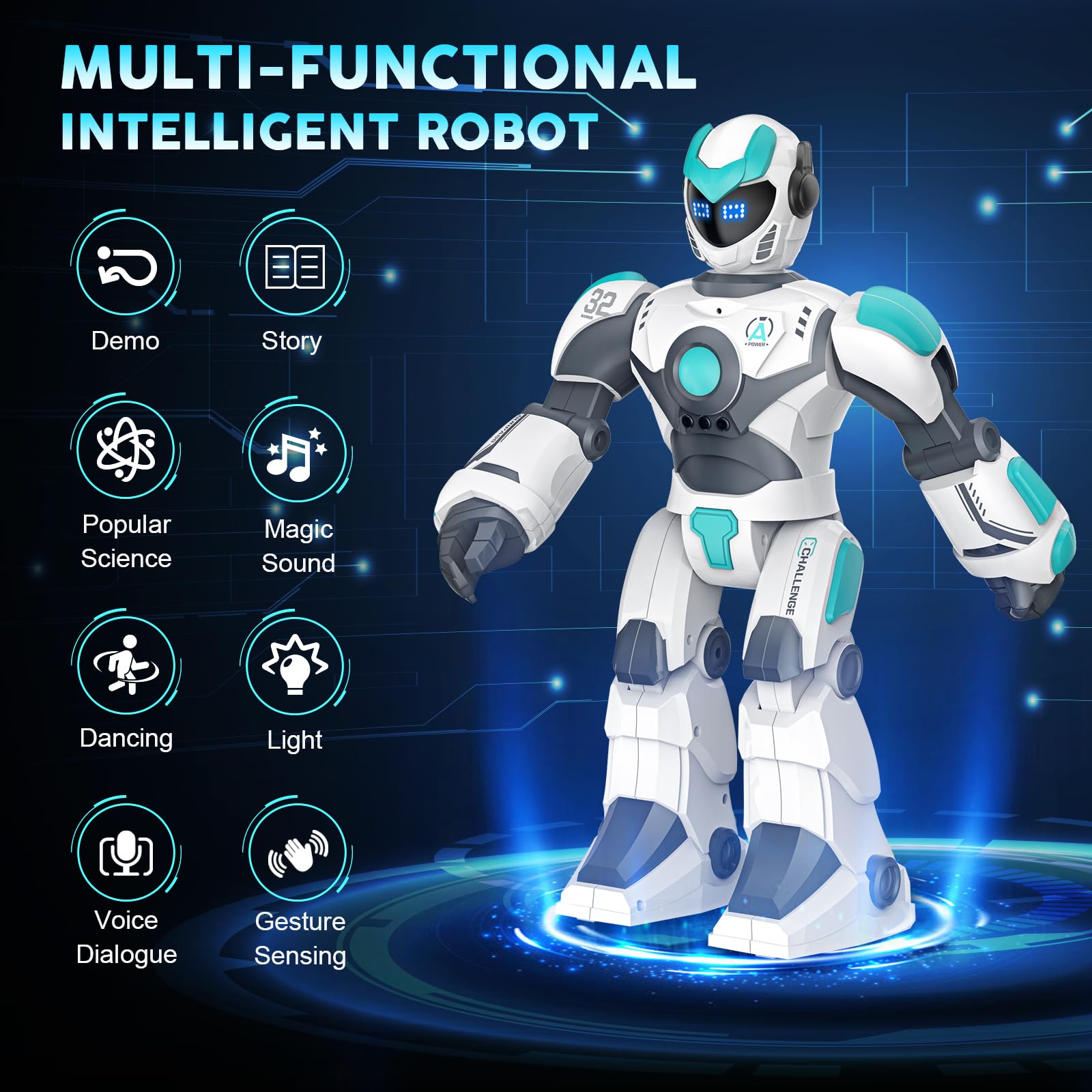 New 2.4GHz Intelligent Voice Controlled Gesture Sensing RC Dancing Toy Robot - Image 3