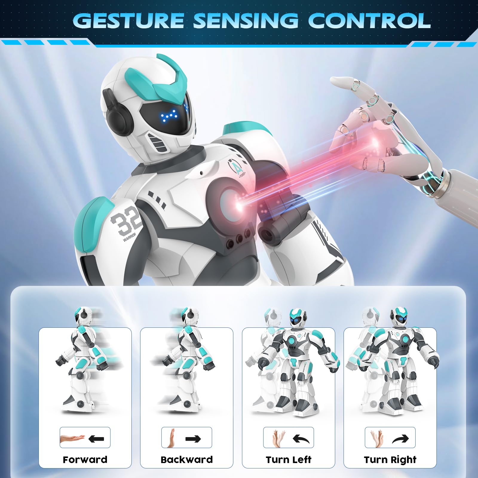 New 2.4GHz Intelligent Voice Controlled Gesture Sensing RC Dancing Toy Robot - Image 5