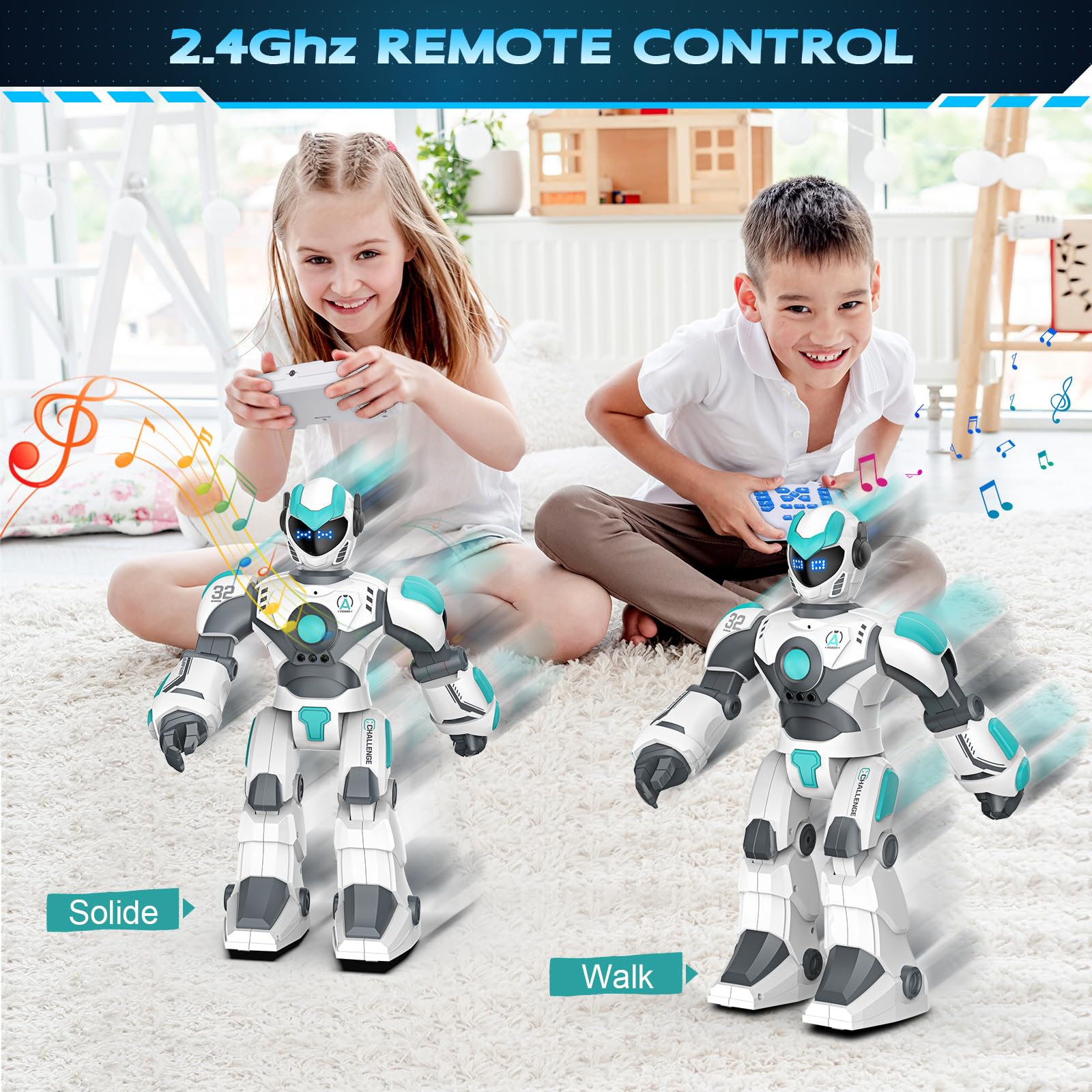 New 2.4GHz Intelligent Voice Controlled Gesture Sensing RC Dancing Toy Robot - Image 11