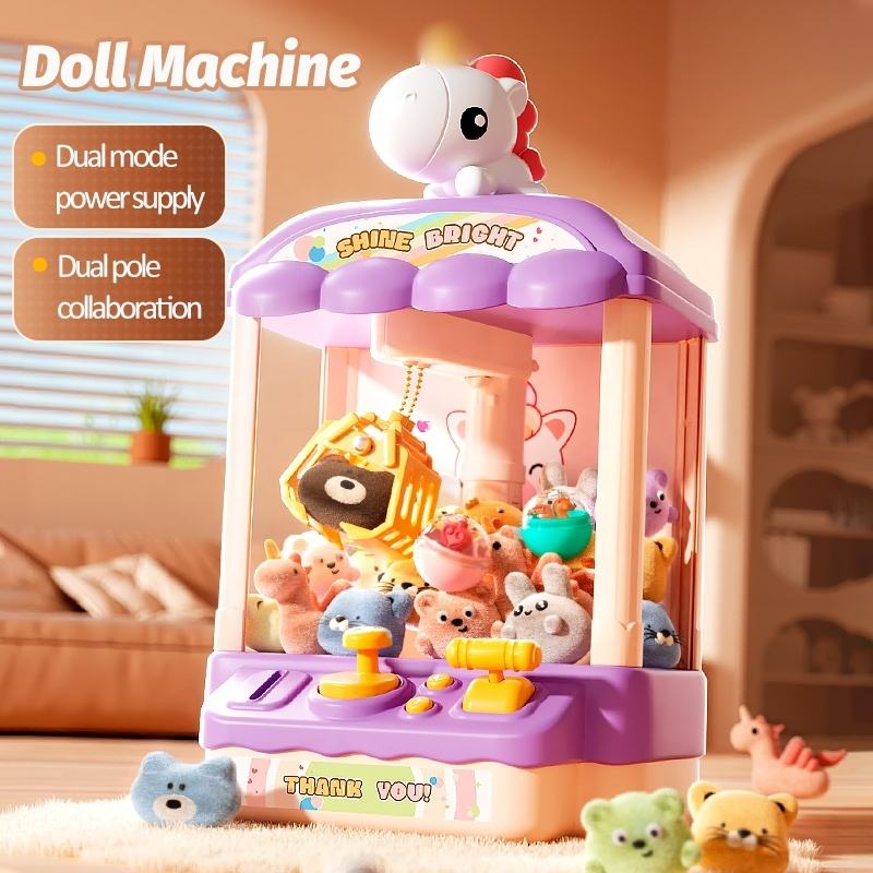 Doll Catcher Machine Toy Educational Indoor Cartoon Electronic Clip Dolls Grabber Household Kids Claw Machine with Music - Image 3