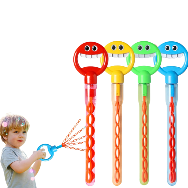 Wholesale Hot Selling 32 Hole Smiling Face Bubble Stick with 5 Claws Bubble Blower Tool Wand Toy Indoor Outdoor for Kids - Image 2
