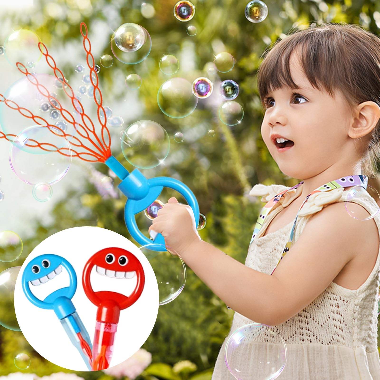 Wholesale Hot Selling 32 Hole Smiling Face Bubble Stick with 5 Claws Bubble Blower Tool Wand Toy Indoor Outdoor for Kids - Image 3