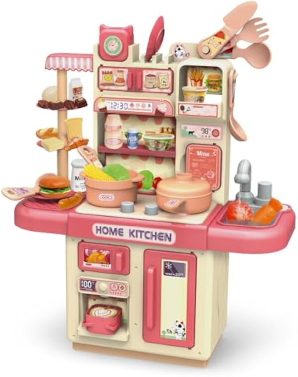 Customized Plastic Role Play Kitchen Play Set Toy Kids Cooking Food Kitchen Toys Female Spraying Kitchen Set Toys - Image 2