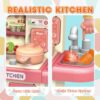 Customized Plastic Role Play Kitchen Play Set Toy Kids Cooking Food Kitchen Toys Female Spraying Kitchen Set Toys - Image 15