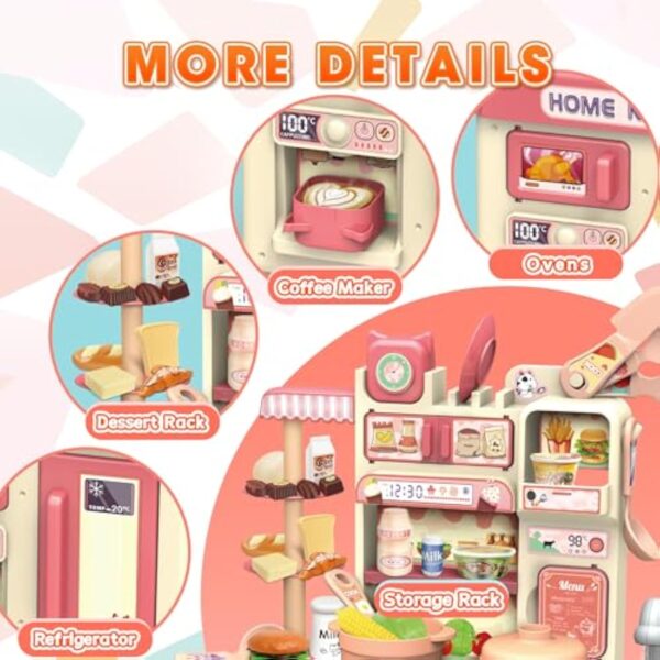 Customized Plastic Role Play Kitchen Play Set Toy Kids Cooking Food Kitchen Toys Female Spraying Kitchen Set Toys - Image 6
