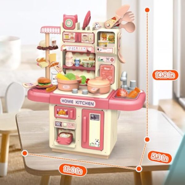 Customized Plastic Role Play Kitchen Play Set Toy Kids Cooking Food Kitchen Toys Female Spraying Kitchen Set Toys - Image 8