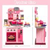 Girl Toy Multifunction Kids Role Pretend Play Cooking Game Toys Lighting Music Kitchen Table Toy Set - Image 17