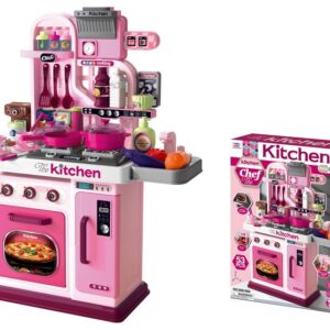 Girl Toy Multifunction Kids Role Pretend Play Cooking Game Toys Lighting Music Kitchen Table Toy Set - Image 19