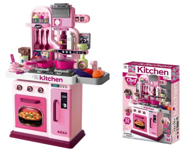 Girl Toy Multifunction Kids Role Pretend Play Cooking Game Toys Lighting Music Kitchen Table Toy Set - Image 12