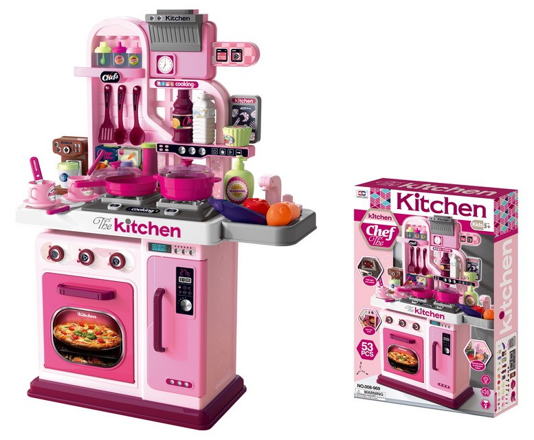 Girl Toy Multifunction Kids Role Pretend Play Cooking Game Toys Lighting Music Kitchen Table Toy Set - Image 11