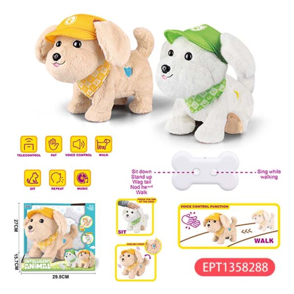 RC Voice Control Dressup Bichon Frise Intelligent Rc Pet Toy with Music Recording - Image 7