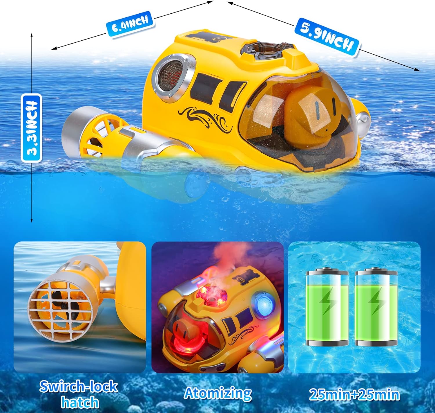 2.4G Mini Water Boat Toy Double Propeller Lighting Spray Motorboat Children Pool Water Remote Control Rc Boat Ship Juguetes - Image 9