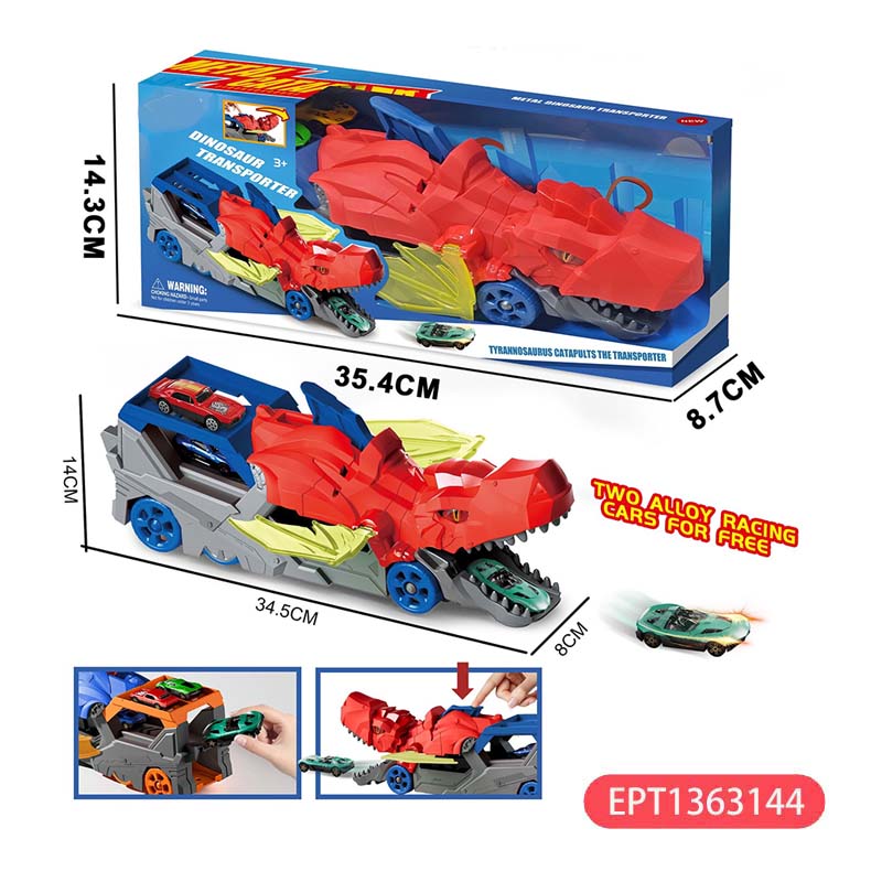 Dinosaur Ejection With Wheel Railway Storage Alloy Cars Catapult Toy - Image 3