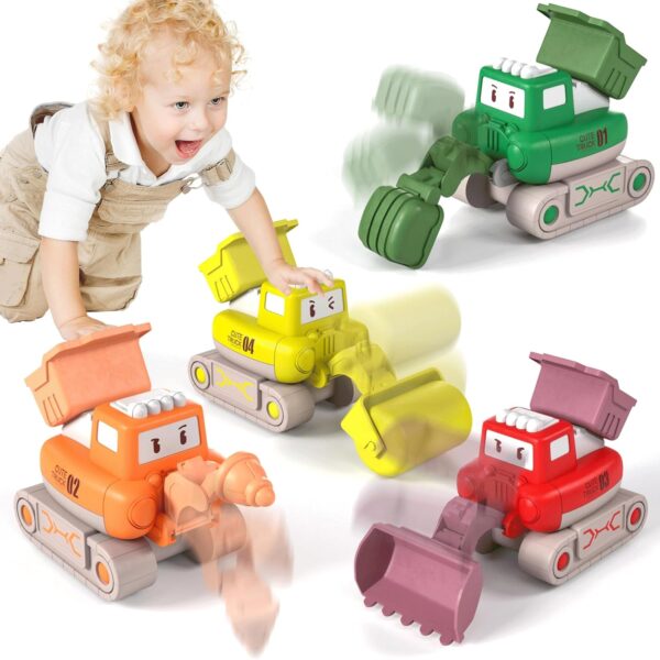 Cartoon Construction Engineering Vehicle Toys Pull Back Press To Go Toy Car Friction Power Vehicles Mini Kids Diy Truck - Image 2