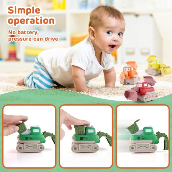 Cartoon Construction Engineering Vehicle Toys Pull Back Press To Go Toy Car Friction Power Vehicles Mini Kids Diy Truck - Image 8