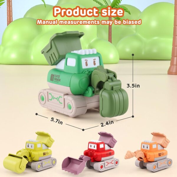 Cartoon Construction Engineering Vehicle Toys Pull Back Press To Go Toy Car Friction Power Vehicles Mini Kids Diy Truck - Image 12