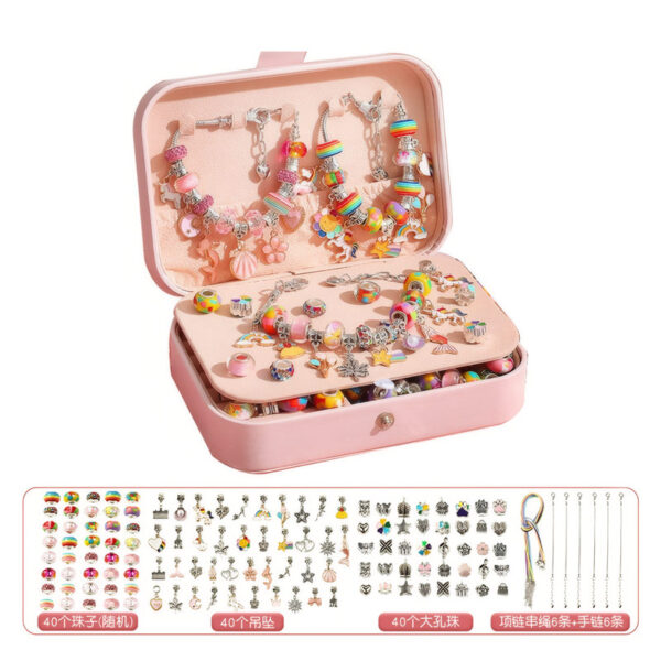 132pcs Set Candy Color Cherry Pink Pandora Bracelet Girls’ Toys New Design Girl 2024 Fashion Makeup Toy for Girls Beauty Kid - Image 8
