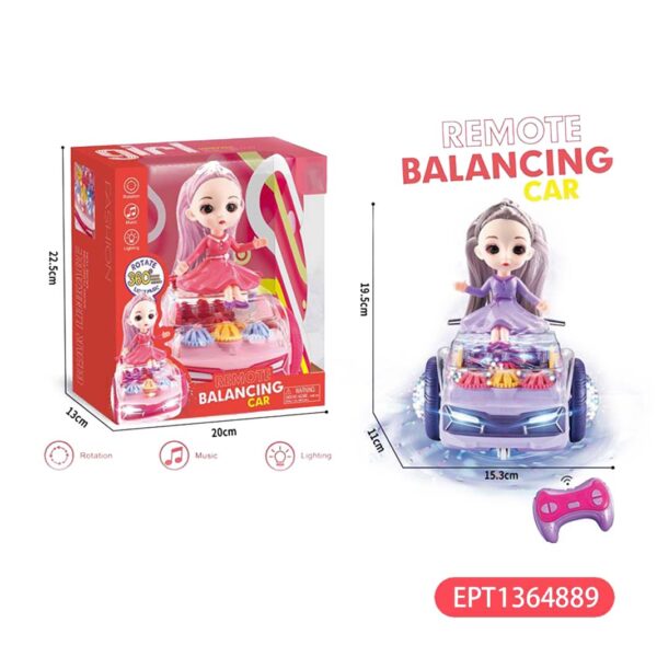 5Ch Rc Dancers Dolls Music&Skates Fairy Light up Remote Control Rollerskating Robot Balancing Board Rolls&Rotates Doll - Image 7