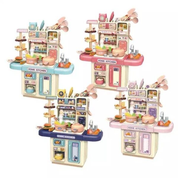 Hot Selling Product Kids Pretend Play Kitchen Toy Cooking Toys Set Kitchen Table for Children With Lights Spray - Image 2