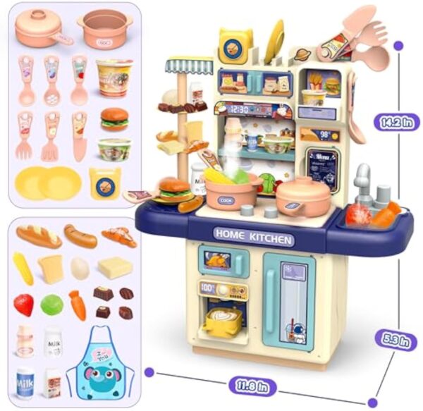 Hot Selling Product Kids Pretend Play Kitchen Toy Cooking Toys Set Kitchen Table for Children With Lights Spray - Image 4