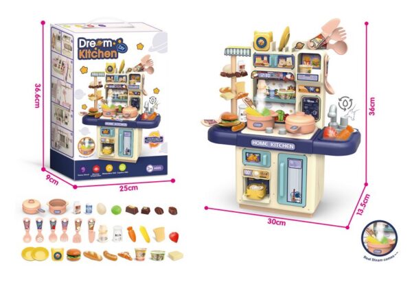 Hot Selling Product Kids Pretend Play Kitchen Toy Cooking Toys Set Kitchen Table for Children With Lights Spray - Image 12