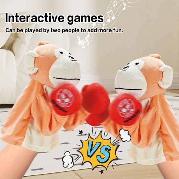Cartoon Stuffed Monkey Hand Puppet Toy Boxing Punch Doll - Image 6