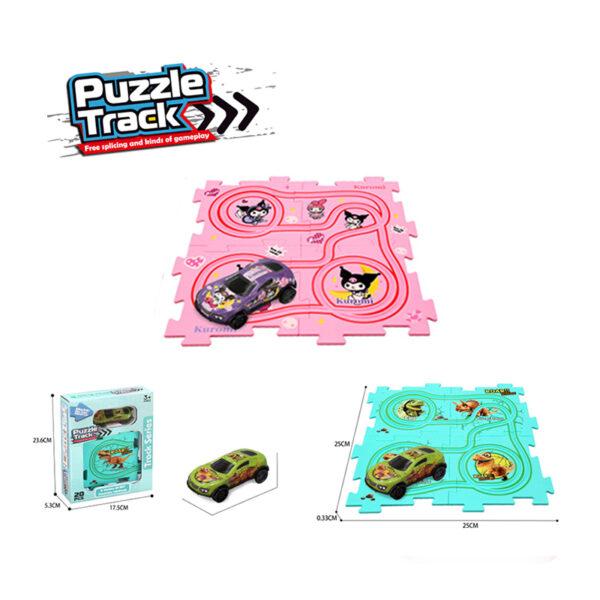 Montessori Dinosaur Puzzles Diy 3D Puzzle Electric Slide Track Toy Dinosaurs Set Educational Rail Racing Car Toys - Image 2