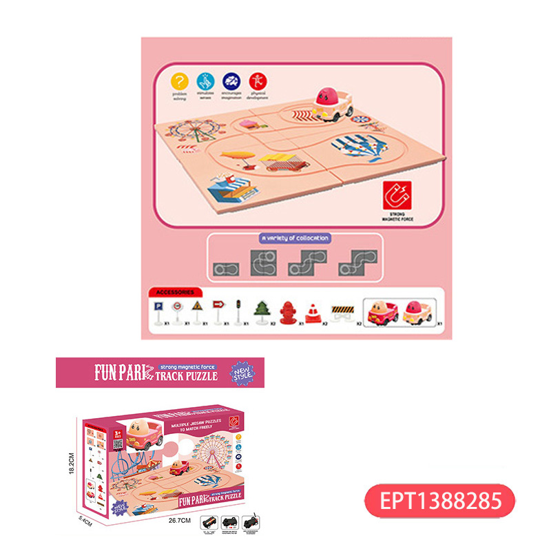 Montessori Dinosaur Puzzles Diy 3D Puzzle Electric Slide Track Toy Dinosaurs Set Educational Rail Racing Car Toys - Image 11