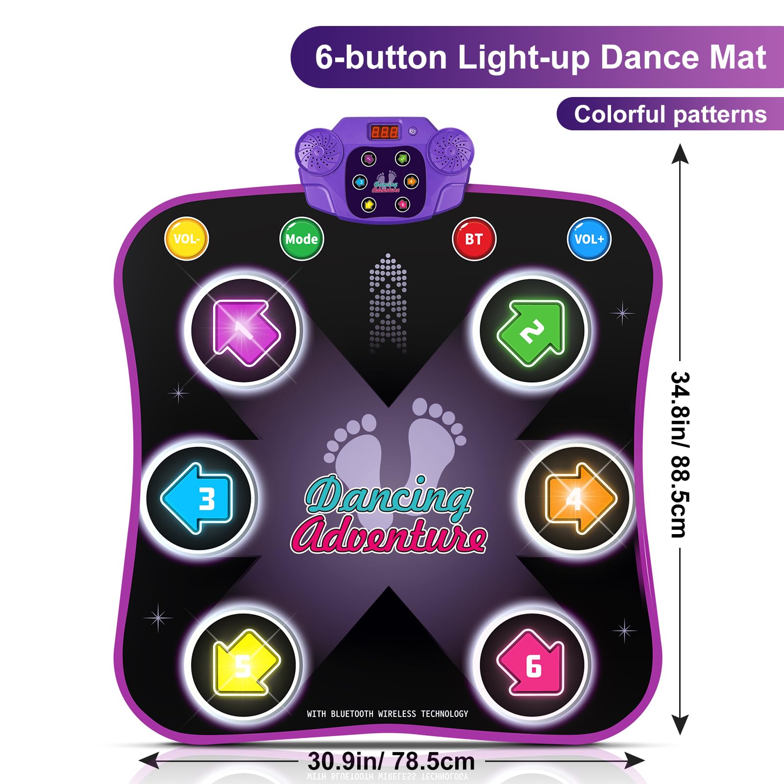 Button Wireless Bluetooth Musical Play Mats Dancing Challenge Play Mat Electronic Blanket Touch Dance Mat Toys - Image 13