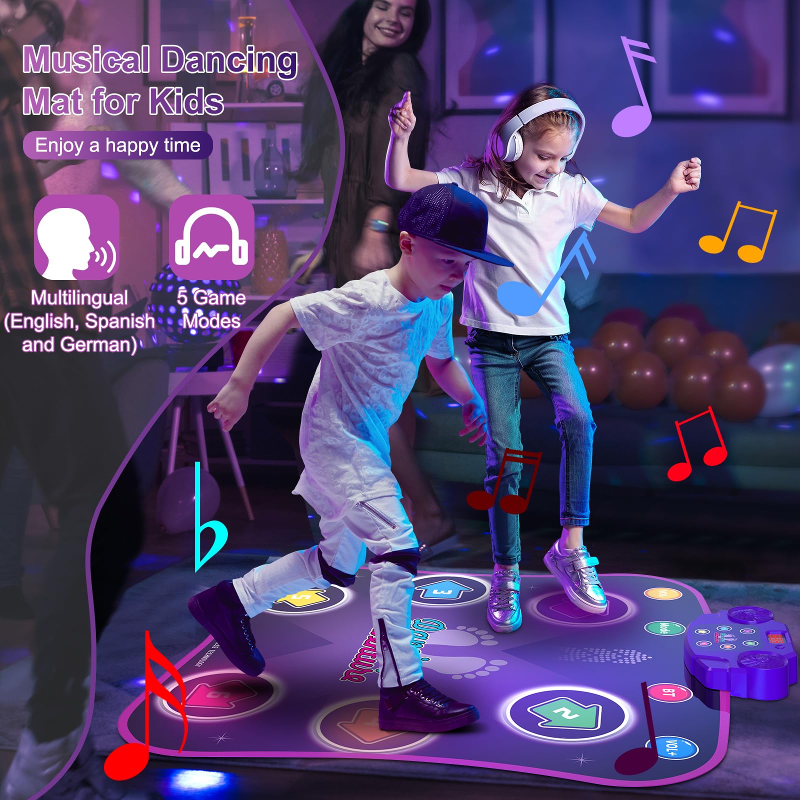 Button Wireless Bluetooth Musical Play Mats Dancing Challenge Play Mat Electronic Blanket Touch Dance Mat Toys - Image 9